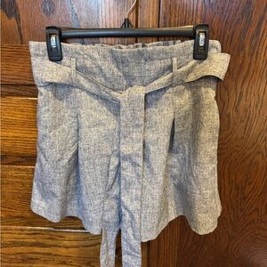 Gray Women's Textured, Belted Shorts